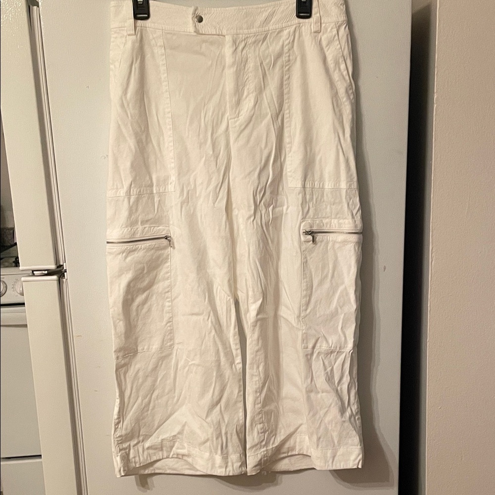 Vince White Size 8 Linen Pant‎